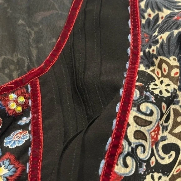 Double D Ranch “Lakota” Gypsy velvet trimmed bejeweled dress NWOT - Picture 8 of 13